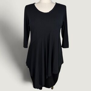 NWT Peruvian Connection Eldridge Dress Wool Modal Blend Asymmetrical Lagenlook L